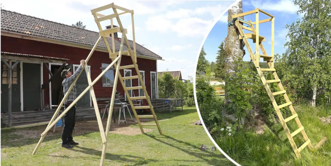 Article image of a transport friendly hunting ladder. 