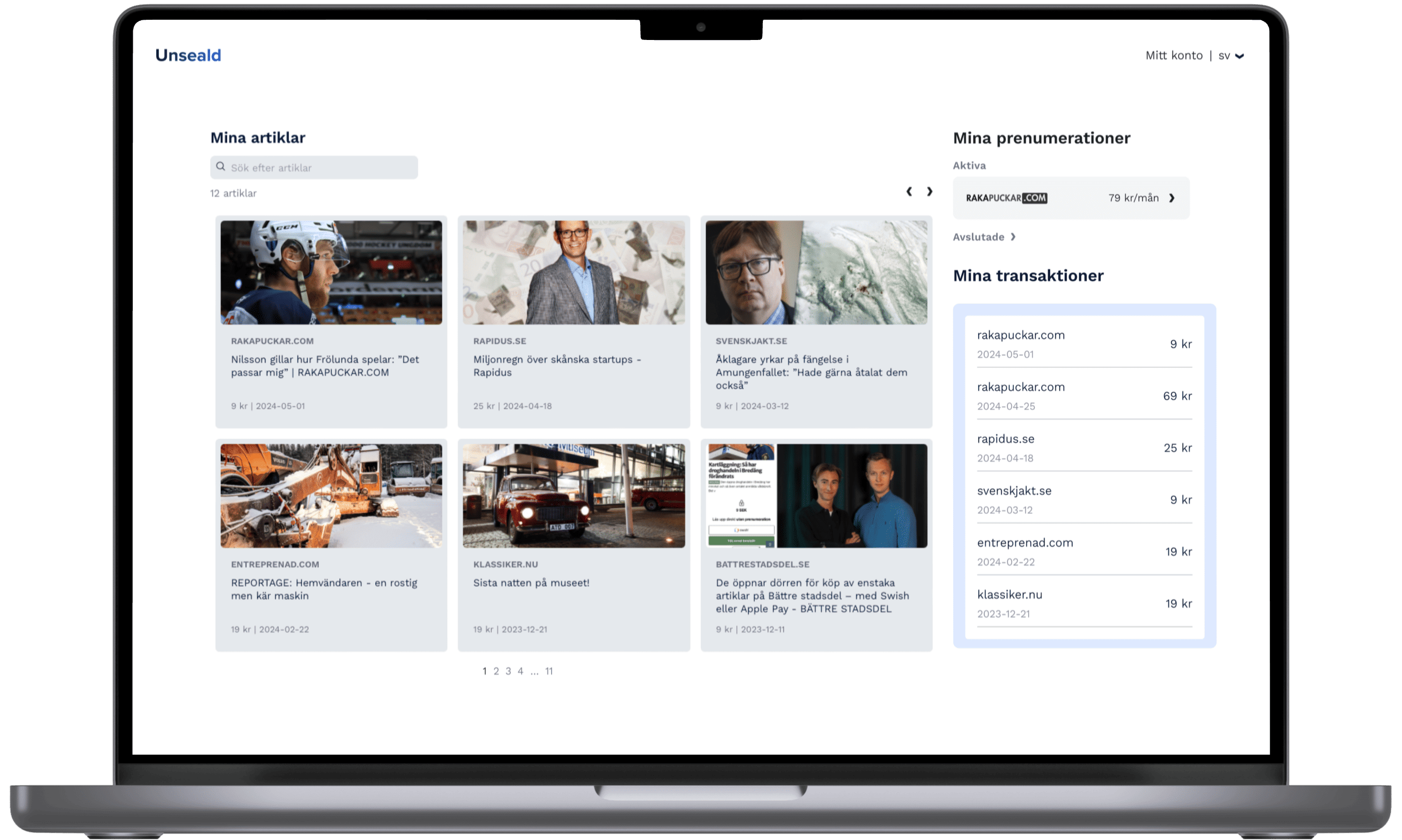 Unsealds user portal on a computer.